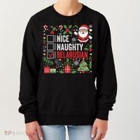 Nice Naughty Belarusian Christmas Santa Claus Belarus Women's Sweatshirt thumb 0