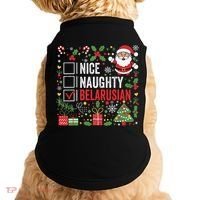 Nice Naughty Belarusian Christmas Santa Claus Belarus Doggie Tank thumb 0