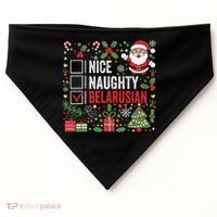 Nice Naughty Belarusian Christmas Santa Claus Belarus USA-Made Doggie Bandana thumb 0