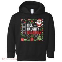 Nice Naughty Belarusian Christmas Santa Claus Belarus Toddler Hoodie thumb 0
