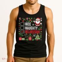 Nice Naughty Belarusian Christmas Santa Claus Belarus Tank Top thumb 3