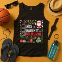 Nice Naughty Belarusian Christmas Santa Claus Belarus Tank Top thumb 4