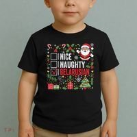 Nice Naughty Belarusian Christmas Santa Claus Belarus Toddler T-Shirt thumb 2