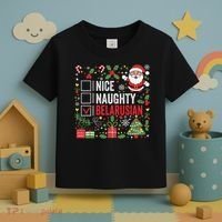Nice Naughty Belarusian Christmas Santa Claus Belarus Toddler T-Shirt thumb 3