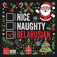 Nice Naughty Belarusian Christmas Santa Claus Belarus Visor thumb 3