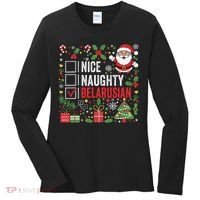 Nice Naughty Belarusian Christmas Santa Claus Belarus Women's Long Sleeve Shirt thumb 0