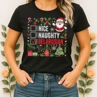 Nice Naughty Belarusian Christmas Santa Claus Belarus Women's T-Shirt thumb 2