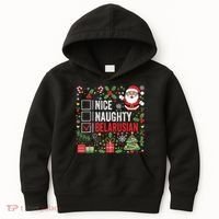Nice Naughty Belarusian Christmas Santa Claus Belarus Kids Hoodie thumb 0