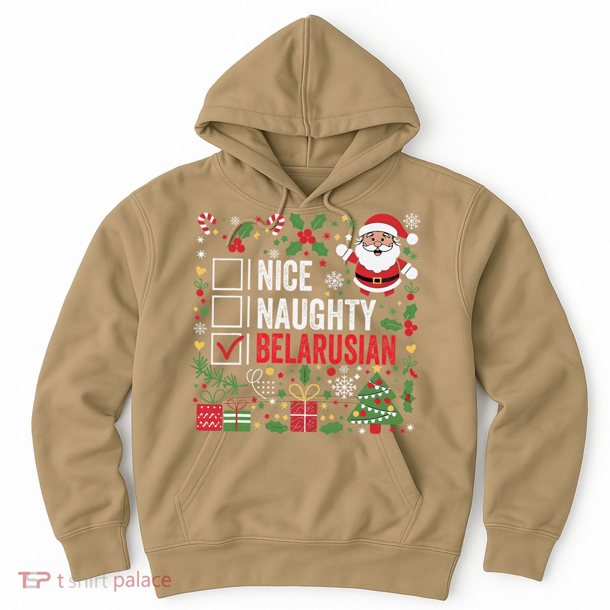 Nice Naughty Belarusian Christmas Santa Claus Belarus Hoodie