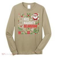 Nice Naughty Belarusian Christmas Santa Claus Belarus Long Sleeve Shirt thumb 0