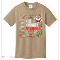 Nice Naughty Belarusian Christmas Santa Claus Belarus Kids T-Shirt thumb 0