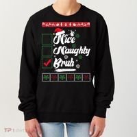 Nice Naughty Bruh Funny Christmas Santa Women's Sweatshirt thumb 0
