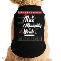 Nice Naughty Bruh Funny Christmas Santa Doggie Tank thumb 0