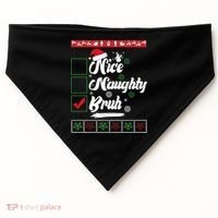 Nice Naughty Bruh Funny Christmas Santa USA-Made Doggie Bandana thumb 0