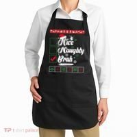 Nice Naughty Bruh Funny Christmas Santa Apron thumb 2