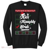 Nice Naughty Bruh Funny Christmas Santa Sweatshirt thumb 0