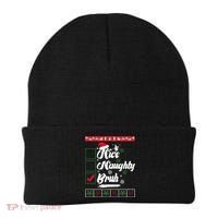 Nice Naughty Bruh Funny Christmas Santa Beanie thumb 0