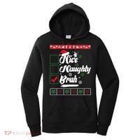 Nice Naughty Bruh Funny Christmas Santa Women's Hoodie thumb 0