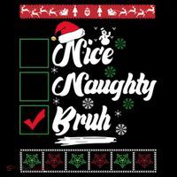 Nice Naughty Bruh Funny Christmas Santa Women's Hoodie thumb 2