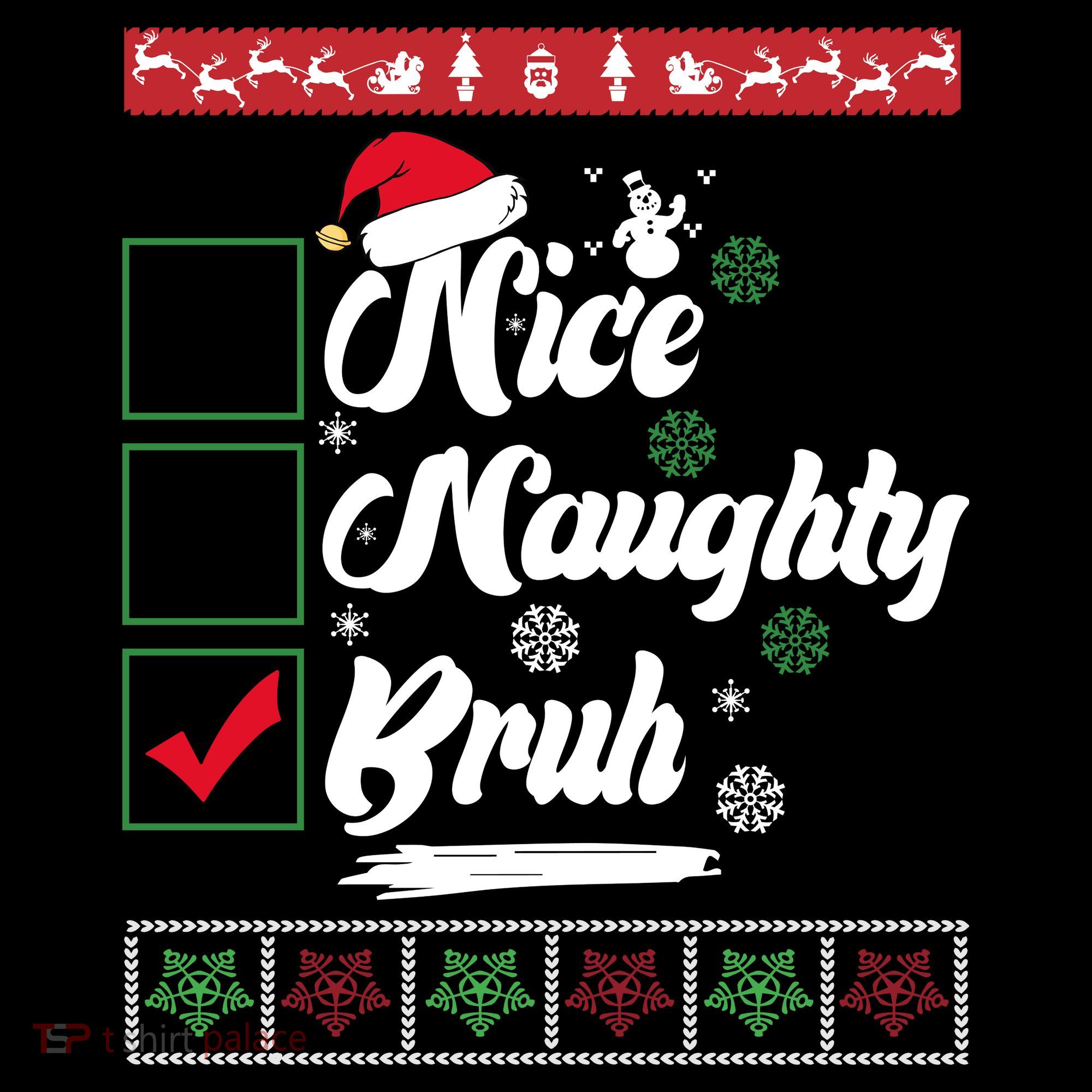 Nice Naughty Bruh Funny Christmas Santa Mousepad