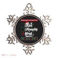 Nice Naughty Bruh Funny Christmas Santa Ornament thumb 0