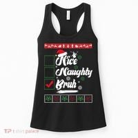 Nice Naughty Bruh Funny Christmas Santa Women's Tank Top thumb 0