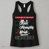 Nice Naughty Bruh Funny Christmas Santa Women's Tank Top thumb 3