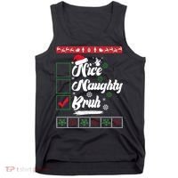 Nice Naughty Bruh Funny Christmas Santa Tank Top thumb 0