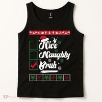 Nice Naughty Bruh Funny Christmas Santa Tank Top thumb 2