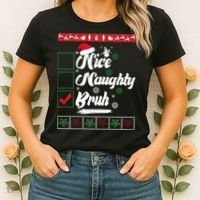 Nice Naughty Bruh Funny Christmas Santa Women's T-Shirt thumb 2