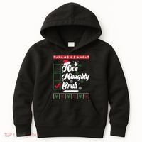 Nice Naughty Bruh Funny Christmas Santa Kids Hoodie thumb 0