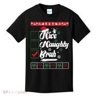 Nice Naughty Bruh Funny Christmas Santa Kids T-Shirt thumb 0