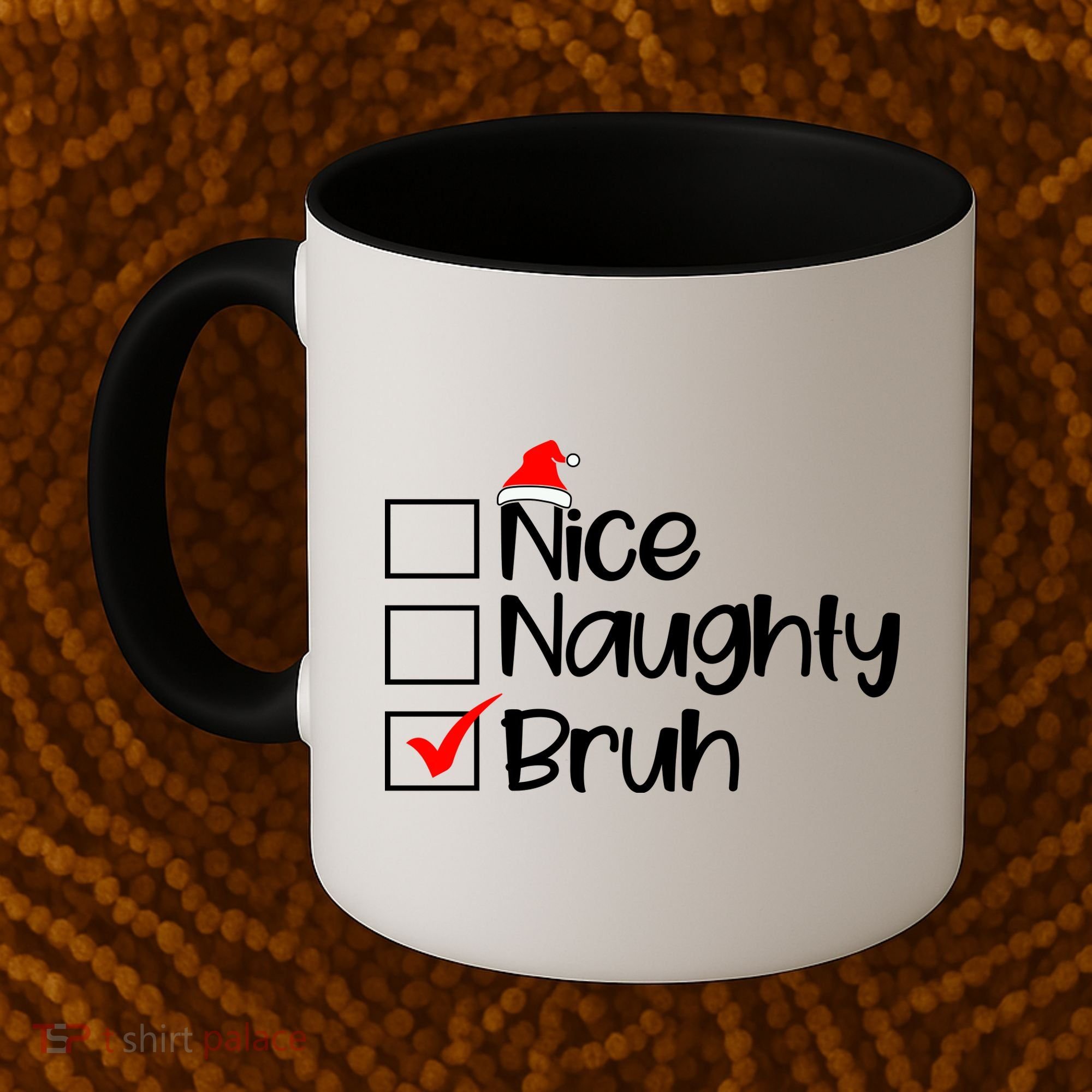 Nice Naughty Bruh Christmas Coffee Mug