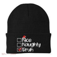 Nice Naughty Bruh Christmas Beanie thumb 0