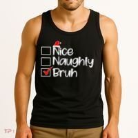 Nice Naughty Bruh Christmas Tank Top thumb 3