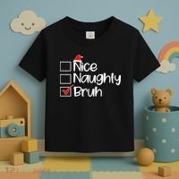 Nice Naughty Bruh Christmas Toddler T-Shirt thumb 3