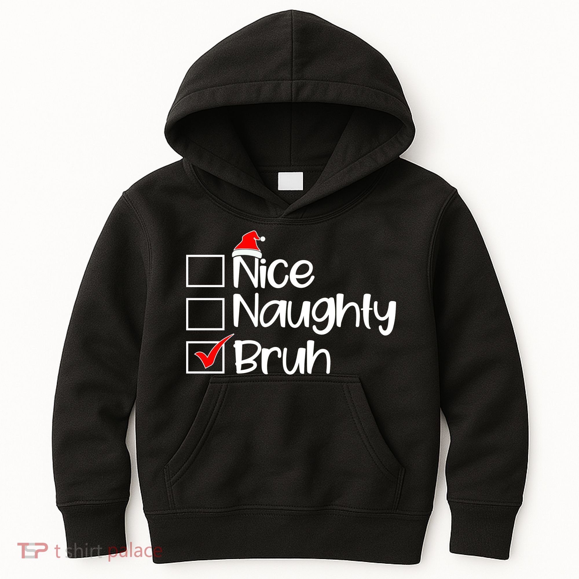 Nice Naughty Bruh Christmas Kids Hoodie