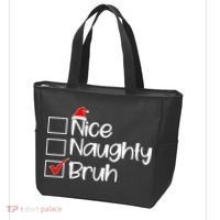 Nice Naughty Bruh Christmas Tote Bag thumb 3