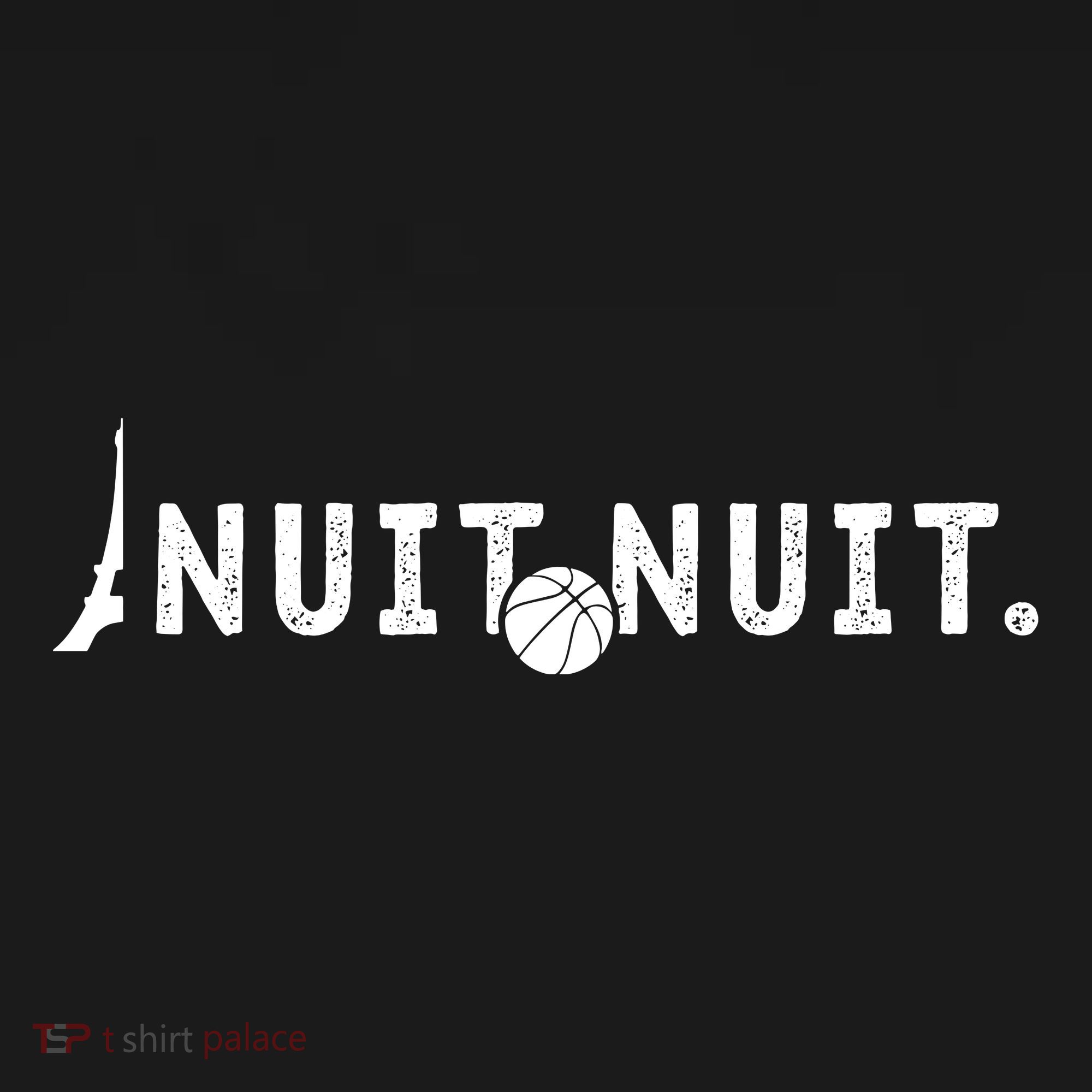 Nuit Nuit Basketball Night French Words Paris Tower USA-Made Doggie Bandana