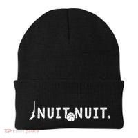 Nuit Nuit Basketball Night French Words Paris Tower Beanie thumb 0
