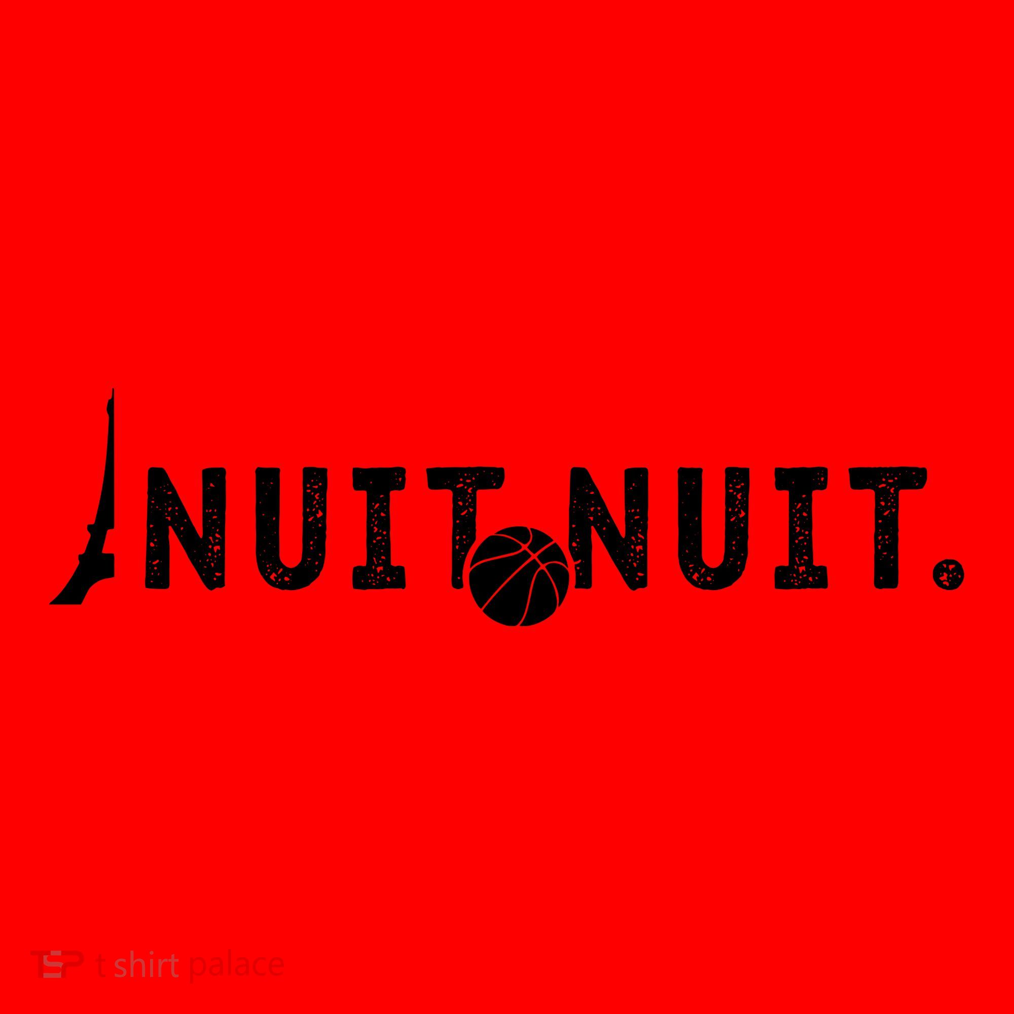 Nuit Nuit Basketball Night French Words Paris Tower Santa Hat