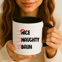 Nice Naughty Bruh Santa Checklist Funny Coffee Mug thumb 3