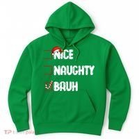 Nice Naughty Bruh Santa Checklist Funny Hoodie thumb 0