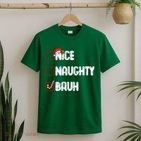 Nice Naughty Bruh Santa Checklist Funny T-Shirt thumb 2