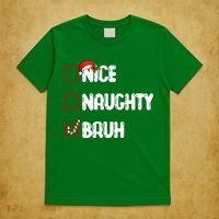 Nice Naughty Bruh Santa Checklist Funny T-Shirt thumb 5