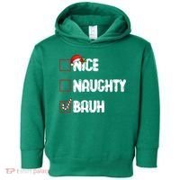 Nice Naughty Bruh Santa Checklist Funny Toddler Hoodie thumb 0