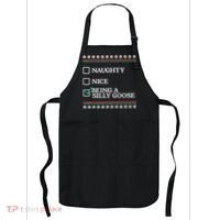 Naughty Nice Being A Silly Goose Funny Christmas Xmas Apron thumb 0