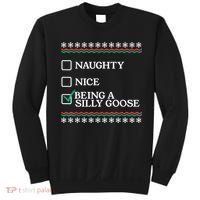 Naughty Nice Being A Silly Goose Funny Christmas Xmas Sweatshirt thumb 0