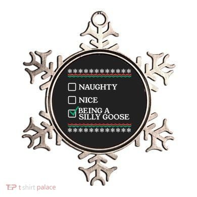 Naughty Nice Being A Silly Goose Funny Christmas Xmas Ornament