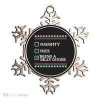 Naughty Nice Being A Silly Goose Funny Christmas Xmas Ornament thumb 0